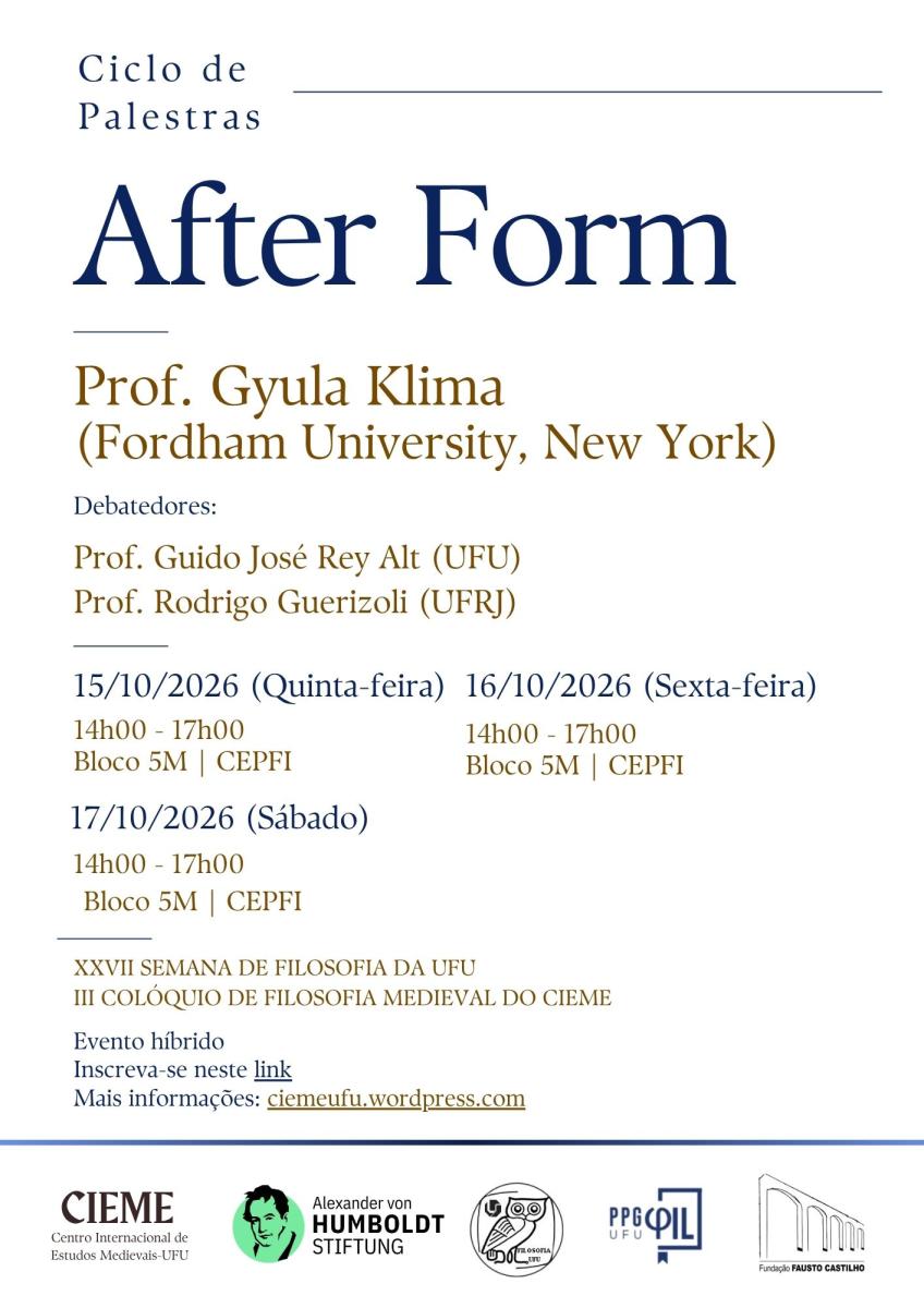 After Form - Ciclo de palestras com Gyula Klima (Fordham/NY)